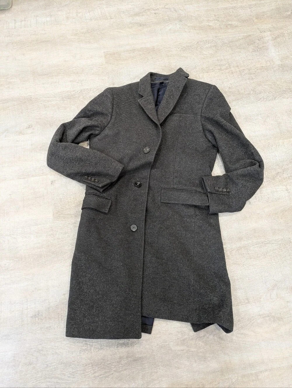 J. Crew Gray Wool Trench Coat Size 38R